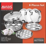 AVIAS ALL ROUNDER PLUS -  STAINLESS STEEL MULTI KADAI WITH 6 PLATES/IDLY POT