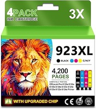 923e 923XL Ink Cartridges High Yield (with Upgraded Chip) Combo 4-Pack Compatible for 923e 923 Ink C