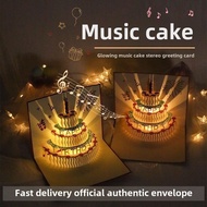 3D Birthday Card Cake Music Light Birthday Music 3D Greeting Card As Birthday Gift