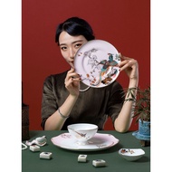 Jingdezhen Hundred Birds Chaofeng Bone China Phnom Penh Plate Dish Plate Household Ceramic Plate Cre
