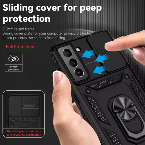 For Samsung Galaxy S21 FE 5G S21FE Case Slide Camera Armor Case For GalaxyS21FE SamsungS21FE Magneti
