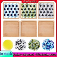 Stock-Rhombus Mosaic Tiles Coaster Kit DIY Mosaic Bamboo Coaster Kits Mosaics Coaster Making Kit,for