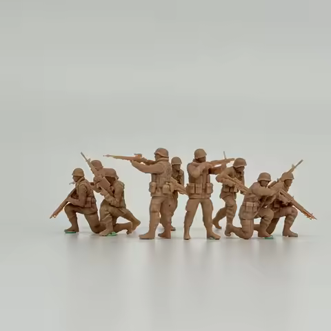 1/72 Scale Resin Model kit Vietnam War 9 American soldiers attack tabletop soldier Figures Military 