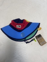 有吊牌韓國The North Face 兒童行山帽 TNF 闊邊漁夫帽 撞色 UV CUT 防曬 L碼 10-13歲 kids hat 現貨56cm L 漁夫帽
