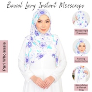 Bawal Lazy Instant Mosscrepe/ Tudung Bawal Instant Printed Bidang 45