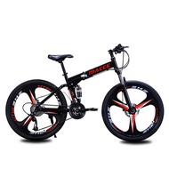 MACCE 26 Inch 27-Speed Adult Mountain Bike MTB Folding Disc Brake Shock Absorption Off-road Bike for