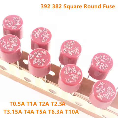 10-20pcs Round Fuse Slow Blow TR5 T0.5A T0.8A T1A T1.6A T2A T2.5A T3.15A T5A T6.3A T8A T10A 250V 382