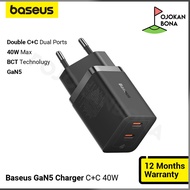 Baseus Adapter Charger GaN5 Pro Fast Charger Type C+C 40W