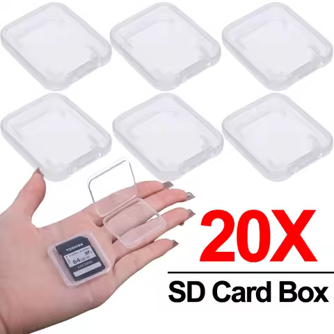 20/10/1pcs Transparent Plastic SD Card Case Holder Box Micro SD TF Card Reader Storage Boxes Memery 