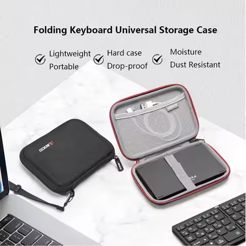 Portable Keyboard Storage Bag Wireless Bluetooth Folding Keyboard Protective Case Keyboard Case Hard