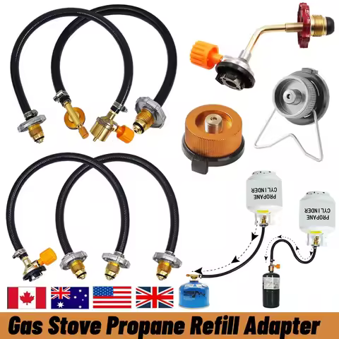 Outdoor Gas Tank Inflation Valve Cylinder Gas Inflate Kit Camping Butane Gas Refillable Adapter Cyli