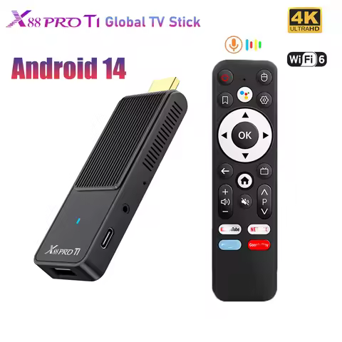 Android TV Stick X88 PRO T1 Smart TV Stick Android 14.0 RK3518 Wifi6 BT5.0 Home Media Player Voice R