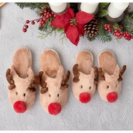 Christmas Cute Furry Rudolph Slippers