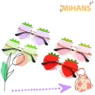 MIH Rimless Sun Glasses, Street Snap Metal Strawberry Sunglasses, Women Halloween Costume Y2K Shades