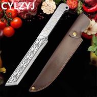 Set Pisau Dapur Potong Daging Stainless Steel 33 cm Jepang Knife Tahan Karat Plus Cover Kulit