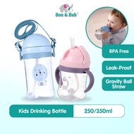 Boo&amp;Bub 250ml 350ml baby drinking bottle kids children water bottle Leak Proof with Handle botol air baby learning cup