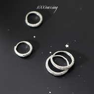 1000earring 925 Sterling Silver Lexi Sparkling Hoop Earrings - Silver