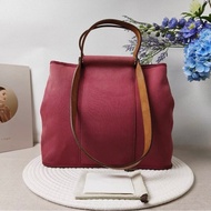 HERMES 手提包Cabag 9T Capucine火焰紅 帆布