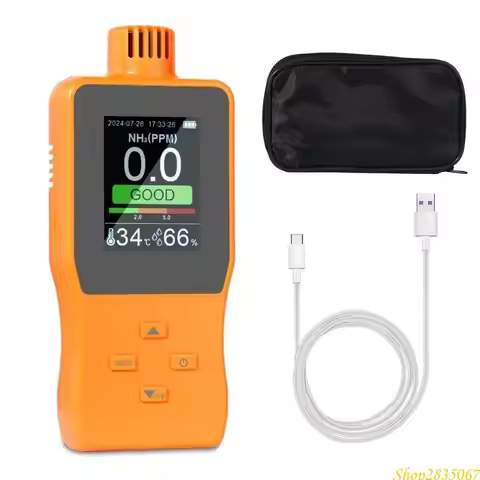 Handheld Ammonia Gas Detectors Digital NH³ Gas Tester 0-100PPM with Large LCD Display Sound Light Al