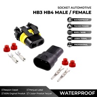 Socket HB3 HB4 9005 / 9006 Male Female Waterproof Car Headlight Connector Foglamp