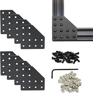 Iverntech 8 Sets 2040 Aluminium Profile Joining Plate Corner Connector L-shaped with 12 Holes for T/
