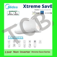 Midea MSXS-25CRDN8 2.5HP Xtreme SavE Inverter R32 Wall Mounted Air Conditioner