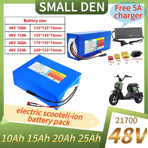 new 48V 10Ah 15Ah 20Ah 25Ah 21700 Lithium battery pack 13S 2P-5P 0-2000W batterie haute puissance+ 5