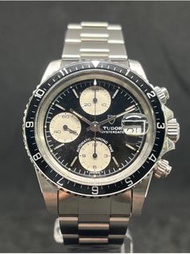 罕有二手中古TUDOR勞的勞底勞帶79170⭕️ 二手中古 TUDOR 帝舵 ‘Big Block’ ◾️Oysterdate Chronograph 79170 黑沙面 雙向轉圈 勞的勞底勞帶 膠面