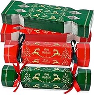 DARENYI 50 Pcs Christmas Crackers Bulk No Snap Party Crackers Table Favors Empty Merry Christmas Can