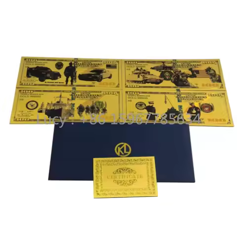 4pcs $100 Dollar Bill 250th Anniversary United States Navy 24k Gold Plated Banknote Home Decor