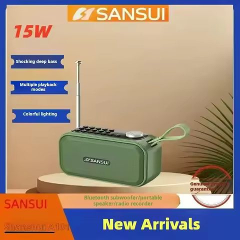 SANSUI A101 Portable FM Radio MP3 Walkman TF/USB Bluetooth Wireless Speaker Outdoor Sports Mini Digi