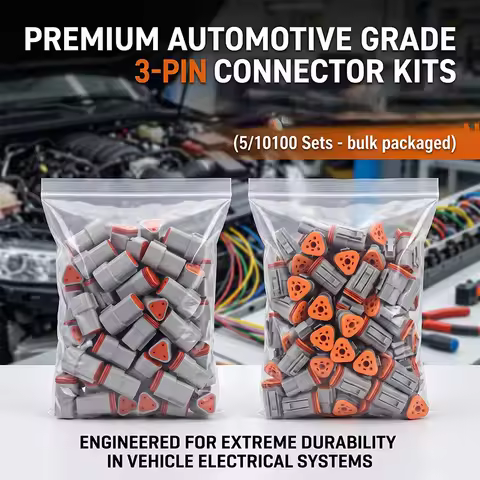5/10/100 Sets 3 Pin 3 Way Deutsch DT04-3P DT06-3S Waterproof Electrical Wire Connector 16-22 AWG DT 
