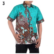 KEMEJA Sogan Jawa Arya Men's Batik Hem Shirt Motif 4