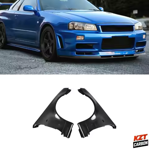 For Nissan Skyline R34 GTR GTT ZT Style Carbon Front Bumper Fender (can fit on GTT)