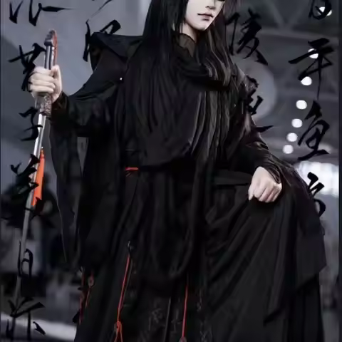 Dark Black MoRan Cosplay Costume Niche Anime Game Character Clothing Halloween Young Swordsman Cospl