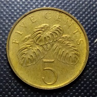 Koin Singapura 5 Cent th 2001