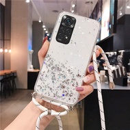 2022 Handphone Case Xiaomi Redmi Note 11 4G 11s Note11 Pro 5G Global Version New Soft Case with Shoulder Strap Lanyard Starry Sky Transparent Casing for Note11Pro Cover