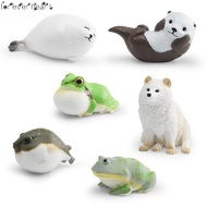 Simulated Wild Animal Model - Tree Frog Clown Frog Otter Seal Puffer Fish Civet Cat Decorative Ornam
