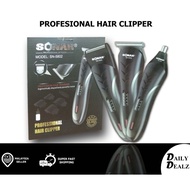 Sonar 3 in 1 Rechargeable Hair Trimmer Clipper Shaver [SN-5802] - 3 Interchangeable Head/Long Lastin