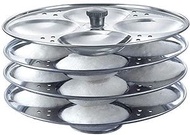 WhopperIndia Stainless Steel Idli Maker Stand with 4 Plates and 16 Cavities 4 Cavities in 1 Plate - Makes 16 Idlis