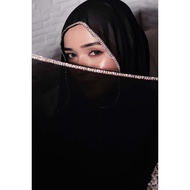 Shiny Crystal Edge Chiffon Hijab Scarf Head Scarf Headwraps for Women Foulard En Mousseline Hijabs f