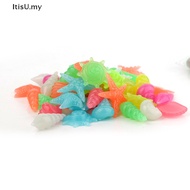 [ItisU] 10PCS Colorful Luminous Glowing Stones Starfish Conch Shell Shaped For Fish  Table Walkways Garden Aquarium Decorative Pool Landscape [MY]