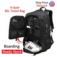 【In Stock】available 50-80L travel bagpack expandable waterproof hiking Backpack with shoe compartmen