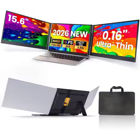 Laptop Sn Extender, 15.6" Ultra Light & Thin Triple Portable Monitor or Laptop with 1080P HD IPS Dis