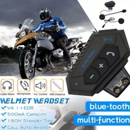 Intercom BT12 Bluetooth 5.0 Helm Sepeda Motor Headset Tahan Air (Waterproof) Nirkabel Intercom Wirel