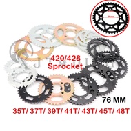 Motorcycle 420/428 Chain 35T/37T/39T/41T/43T/45T/48T 76mm Sprockets Rear Back Sprocket Cog For 110cc