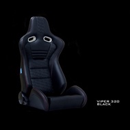 SSCUS SPORT SEAT VIPER 320 BLACK COLOR PU LEATHER WITH EMBOSSED BORA DESGIN FOR ALL CAR 1SET KIRI KA