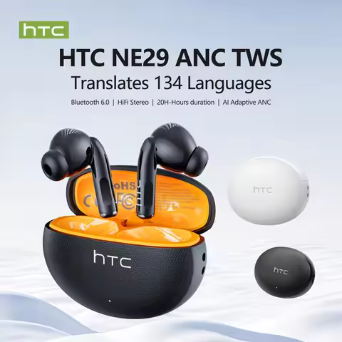 Wireless Earbuds HTC NE29 AI Real Time Translation in Ear, Surround Sound Stereo Comfortable for Spo