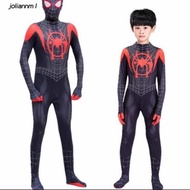 HITAM Spiderman Costume Kids MILES MORALES SUPERHERO SUPER MAN BLACK BLACK