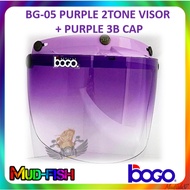 BOGO BG-05 2TONE | TWO TONE PURPLE CAP 3 PIN PURPLE VISOR FOR SGV | XDOT | MS88 | MHR (BG05 2 TONE U